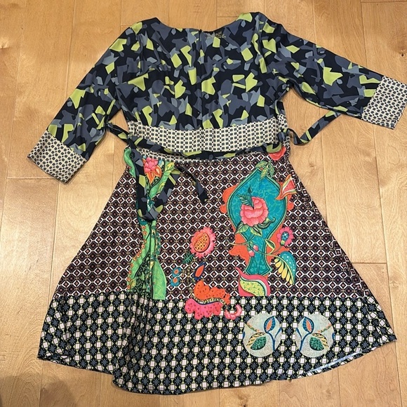 Desigual  camo floral lightweight 3/4 sleeve midi  dress sz 40 or M - Picture 5 of 6